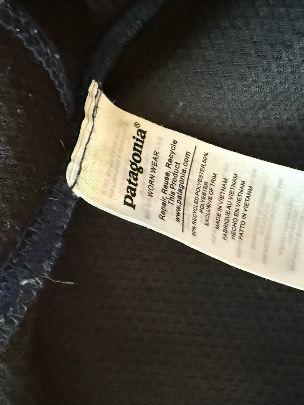 Patagonia Dark Blue Sherpa Fleece Jacket with Black Trim - Picture 4 of 4